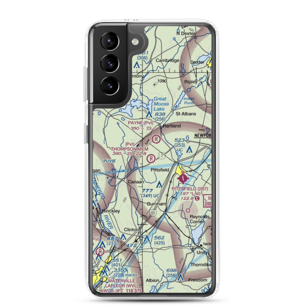 Thompson Memorial Field (ME62) VFR Sectional Samsung Case Samsung Galaxy S21 Plus model shown