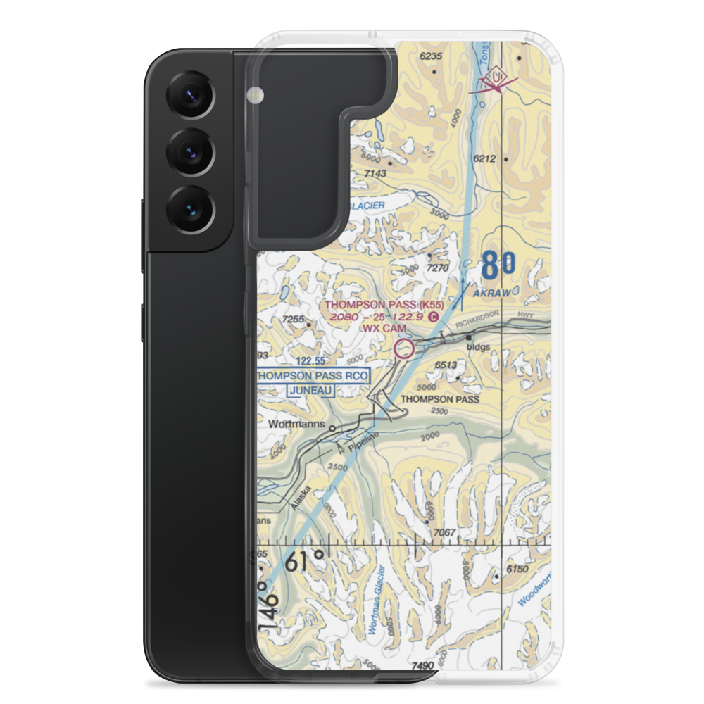 Thompson Pass Airport (K55) VFR Sectional Samsung Case Samsung Galaxy S22 Plus model shown