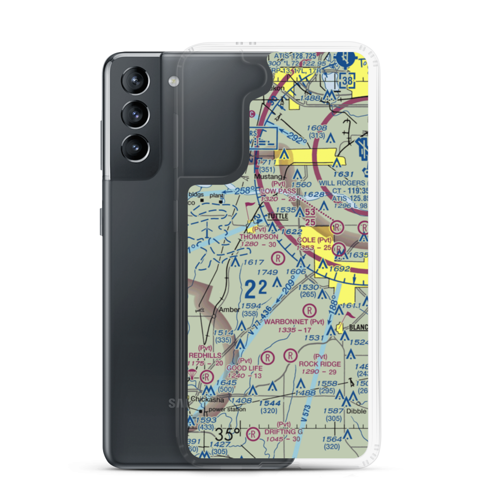 Thompson Private Airport (53OK) VFR Sectional Samsung Case Samsung Galaxy S21 model shown