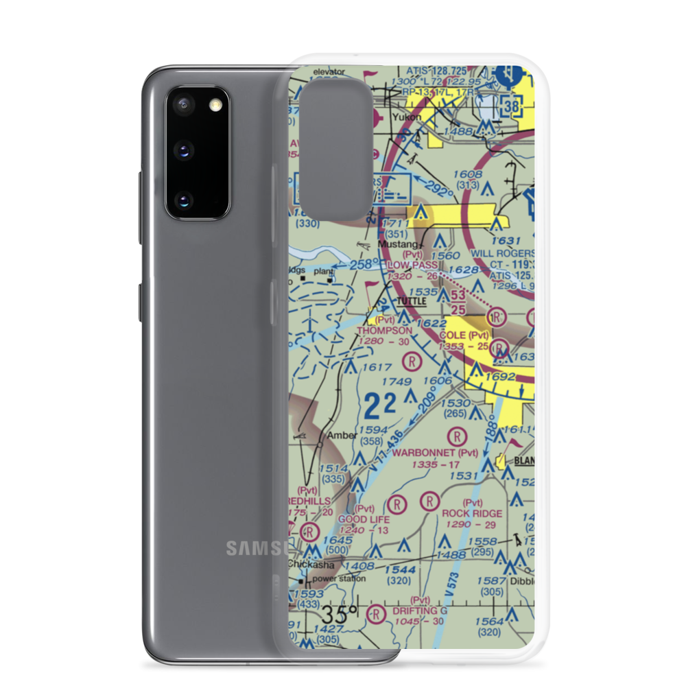 Thompson Private Airport (53OK) VFR Sectional Samsung Case Samsung Galaxy S20 model shown