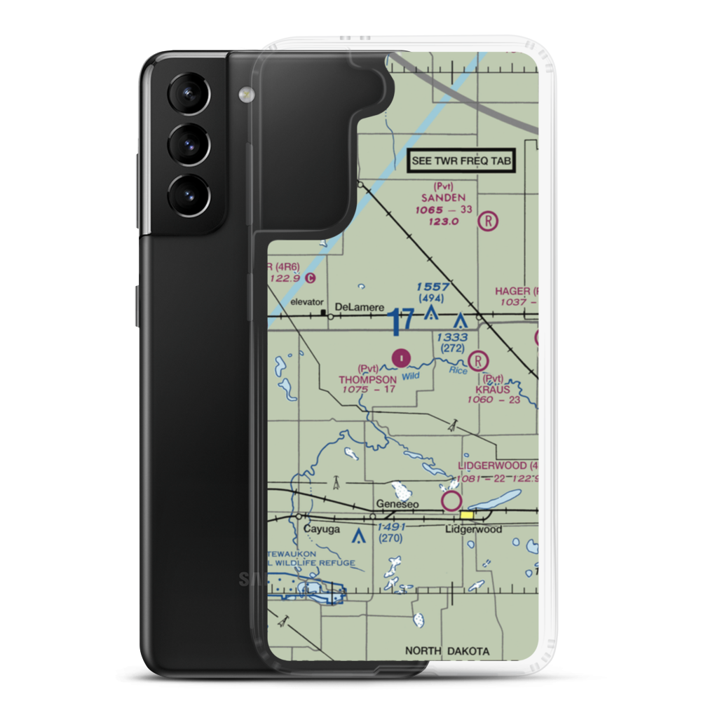 Thompson Private Airport (NA21) VFR Sectional Samsung Case Samsung Galaxy S21 Plus model shown