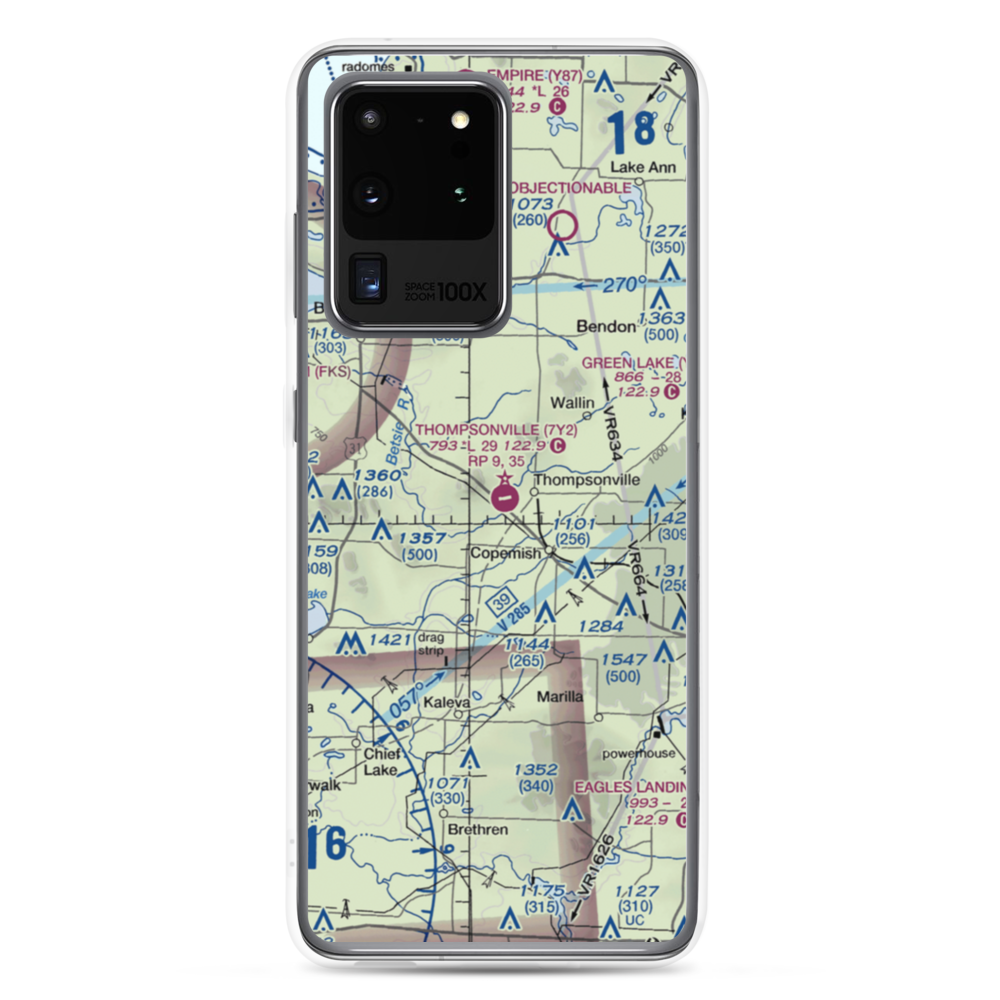 Thompsonville Airport (7Y2) VFR Sectional Samsung Case Samsung Galaxy S20 Ultra model shown