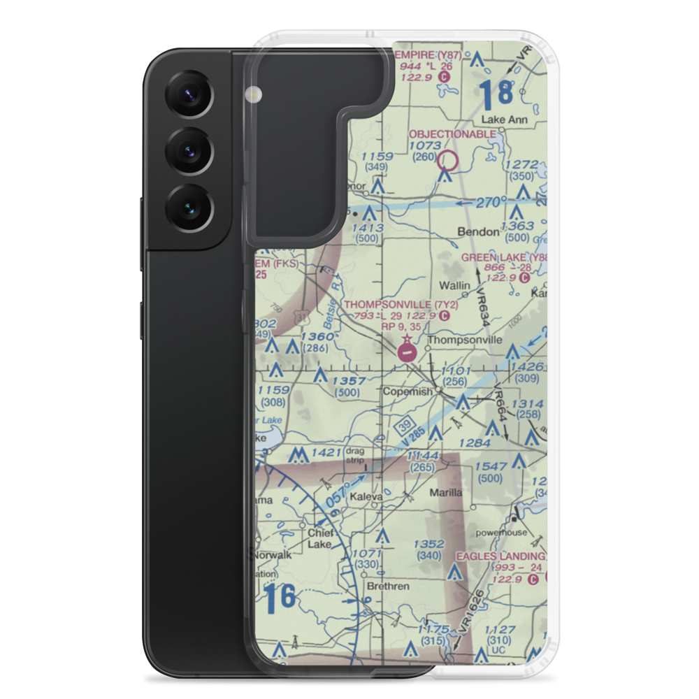 Thompsonville Airport (7Y2) VFR Sectional Samsung Case Samsung Galaxy S22 Plus model shown