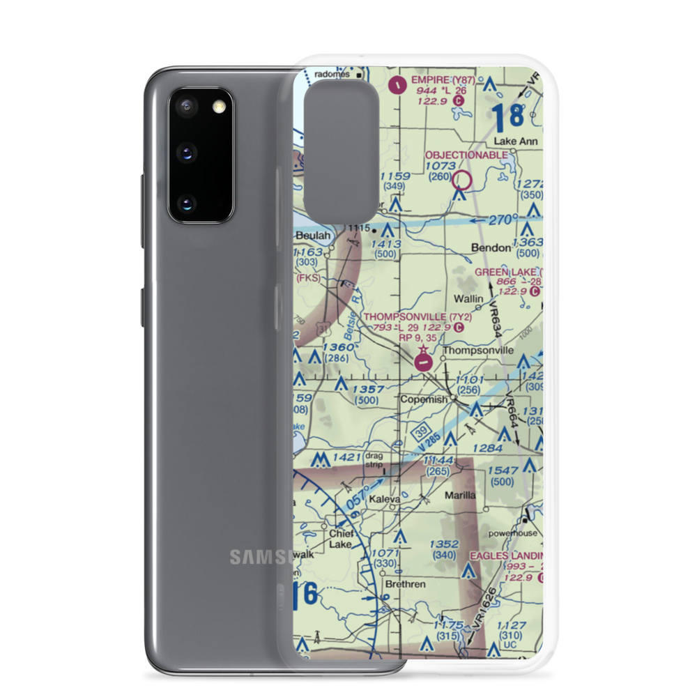 Thompsonville Airport (7Y2) VFR Sectional Samsung Case Samsung Galaxy S20 model shown
