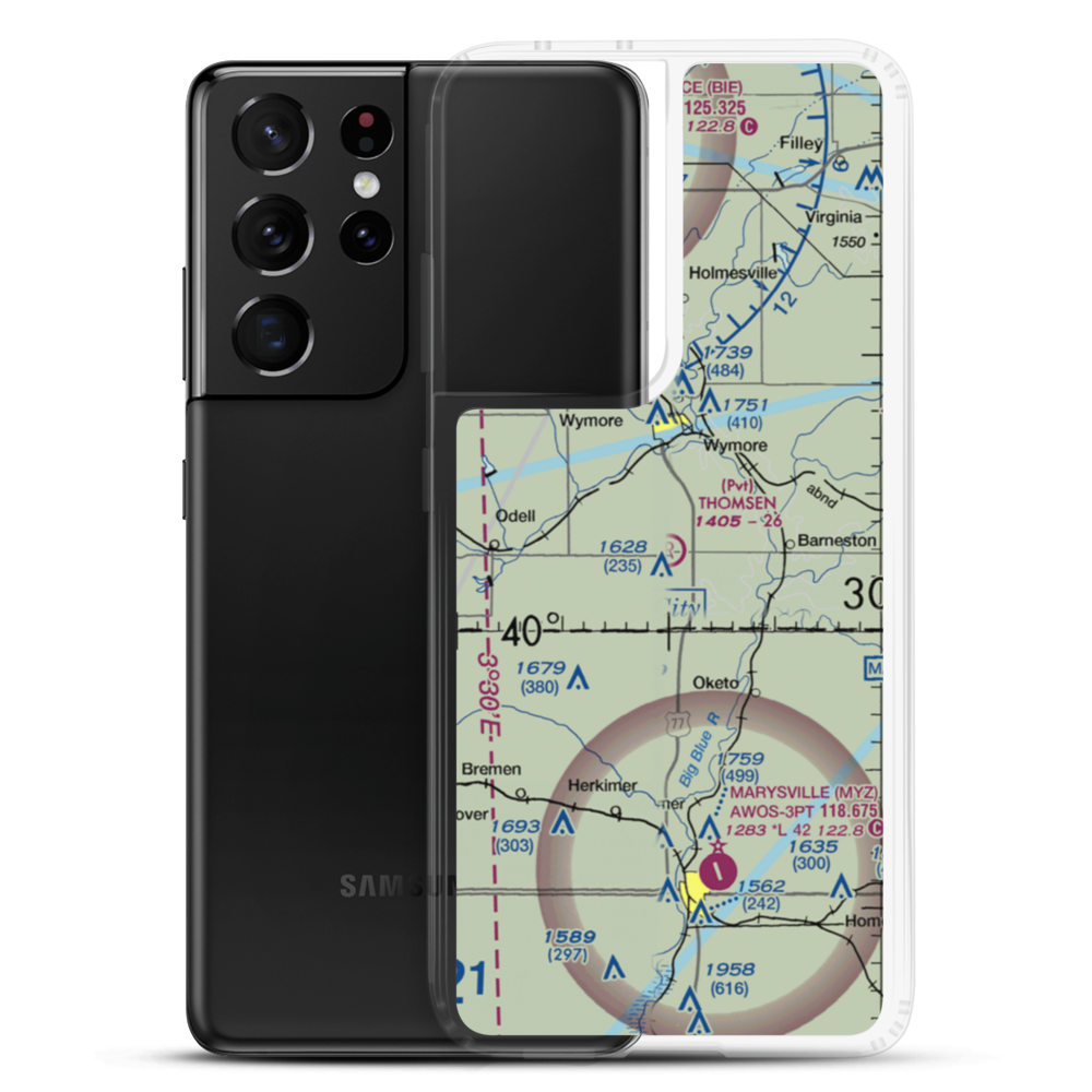 Thomsen Airport (NE92) VFR Sectional Samsung Case Samsung Galaxy S21 Ultra model shown
