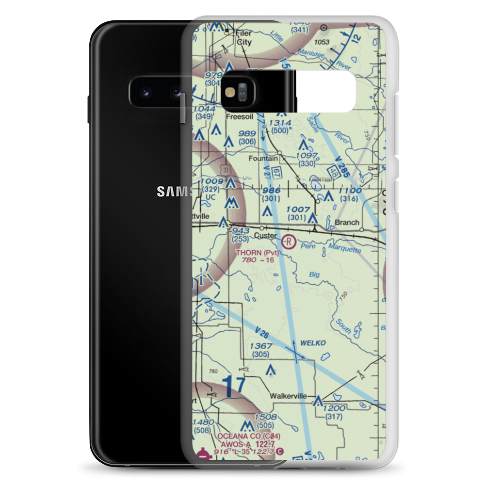 Thorn Airport (MI19) VFR Sectional Samsung Case Samsung Galaxy S10+ model shown