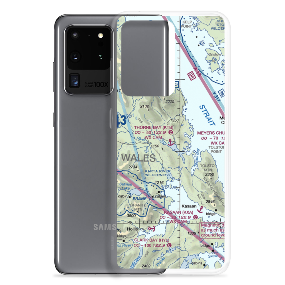 Thorne Bay Seaplane Base (KTB) VFR Sectional Samsung Case Samsung Galaxy S20 Ultra model shown