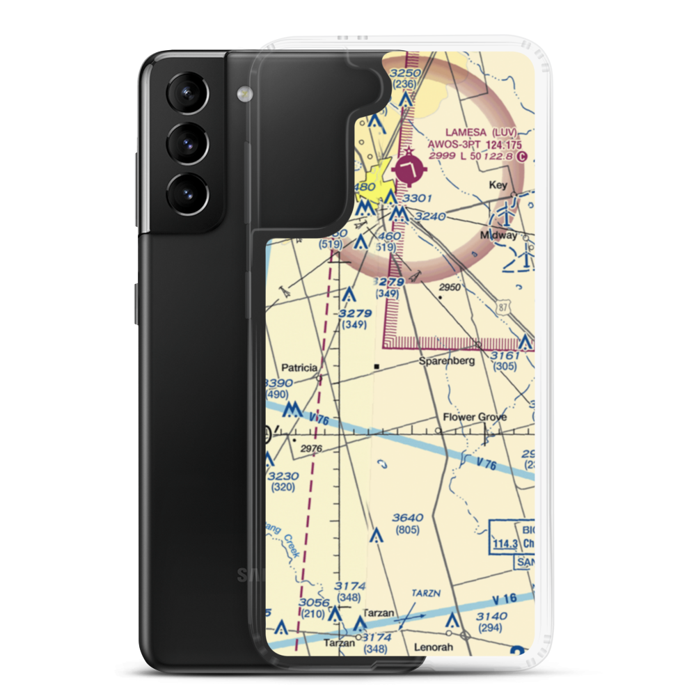 Thorp Airport (9TE3) VFR Sectional Samsung Case Samsung Galaxy S21 Plus model shown