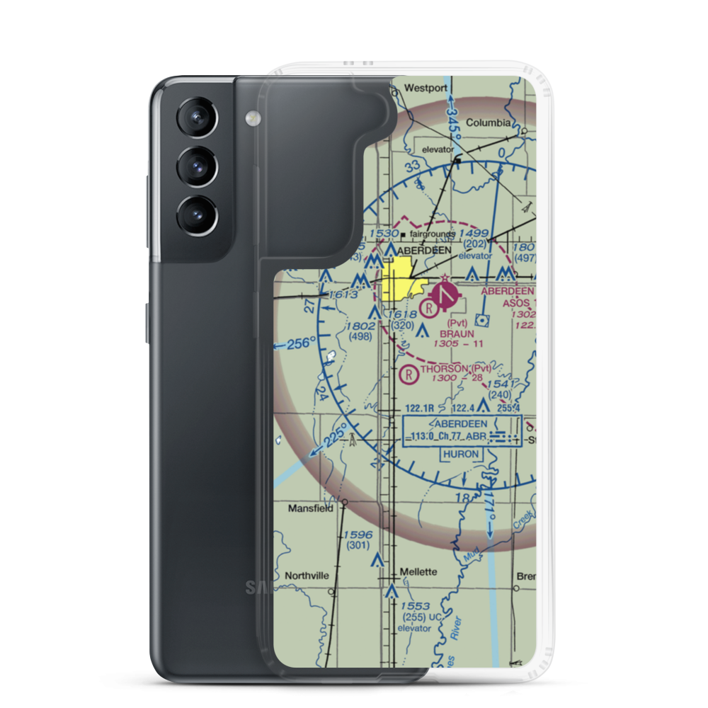 Thorson Airfield (SD05) VFR Sectional Samsung Case Samsung Galaxy S21 model shown