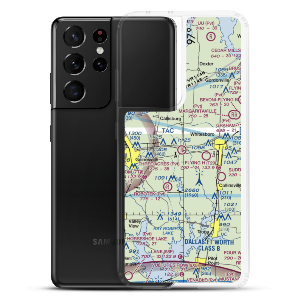 Three Acres Airport (80XS) VFR Sectional Samsung Case Samsung Galaxy S21 Ultra model shown