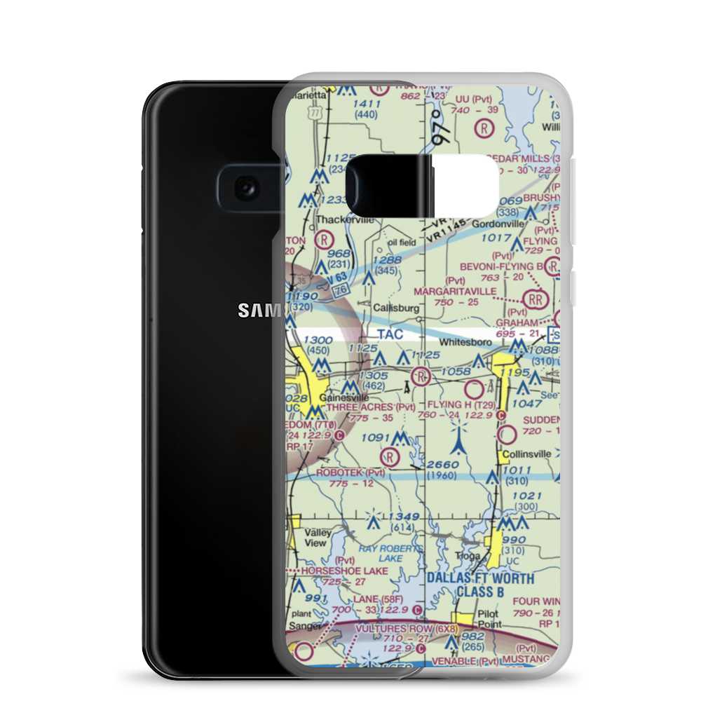 Three Acres Airport (80XS) VFR Sectional Samsung Case Samsung Galaxy S10e model shown