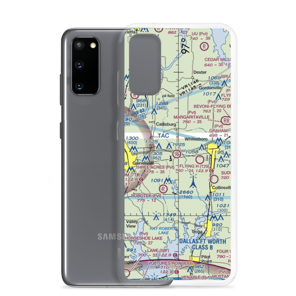 Three Acres Airport (80XS) VFR Sectional Samsung Case Samsung Galaxy S20 model shown