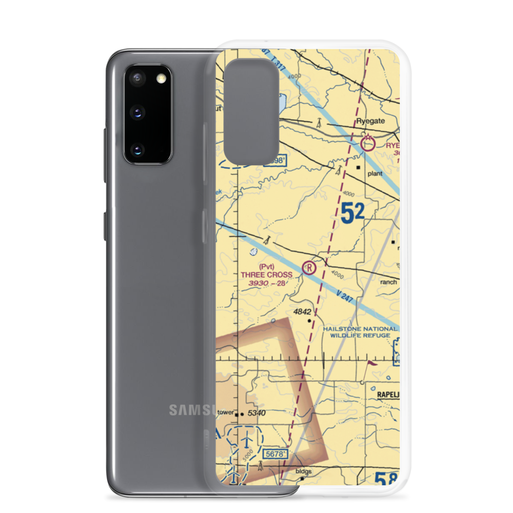Three Cross Ranch Airport (3MT3) VFR Sectional Samsung Case Samsung Galaxy S20 model shown