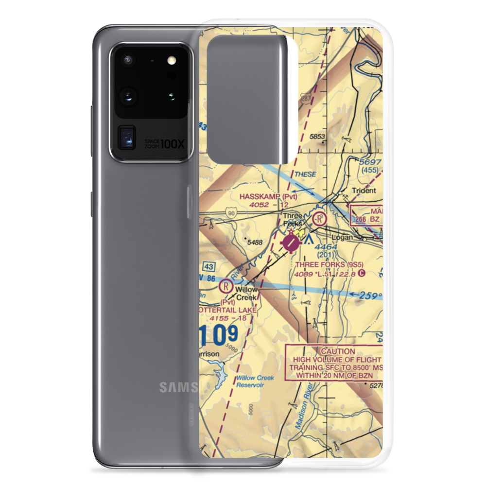 Three Forks Airport (9S5) VFR Sectional Samsung Case Samsung Galaxy S20 Ultra model shown