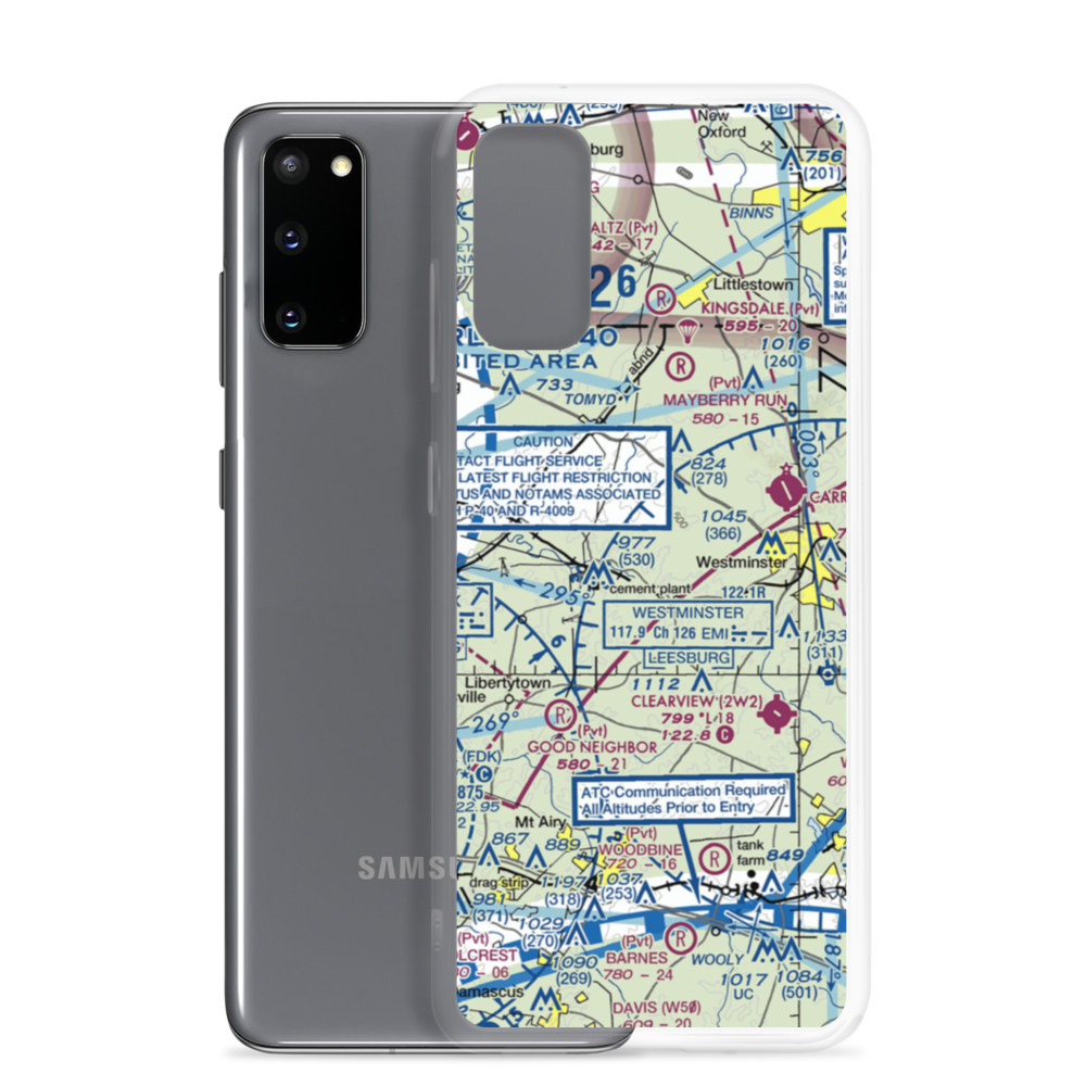 Three J Airport (MD56) VFR Sectional Samsung Case Samsung Galaxy S20 model shown