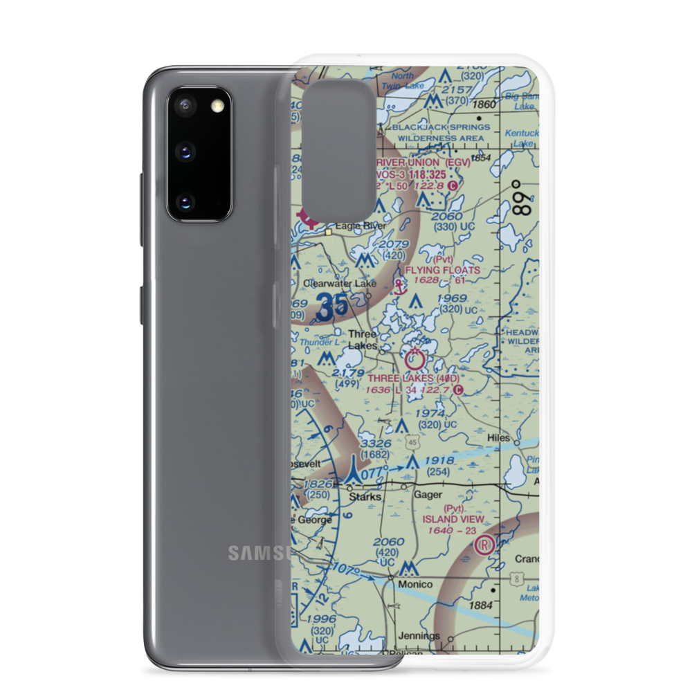 Three Lakes Municipal Airport (40D) VFR Sectional Samsung Case Samsung Galaxy S20 model shown
