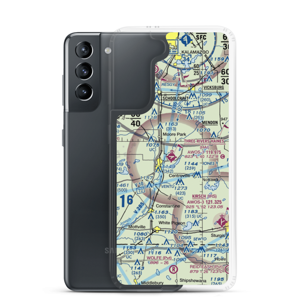 Three Rivers Municipal Dr Haines Airport (HAI) VFR Sectional Samsung Case Samsung Galaxy S21 model shown
