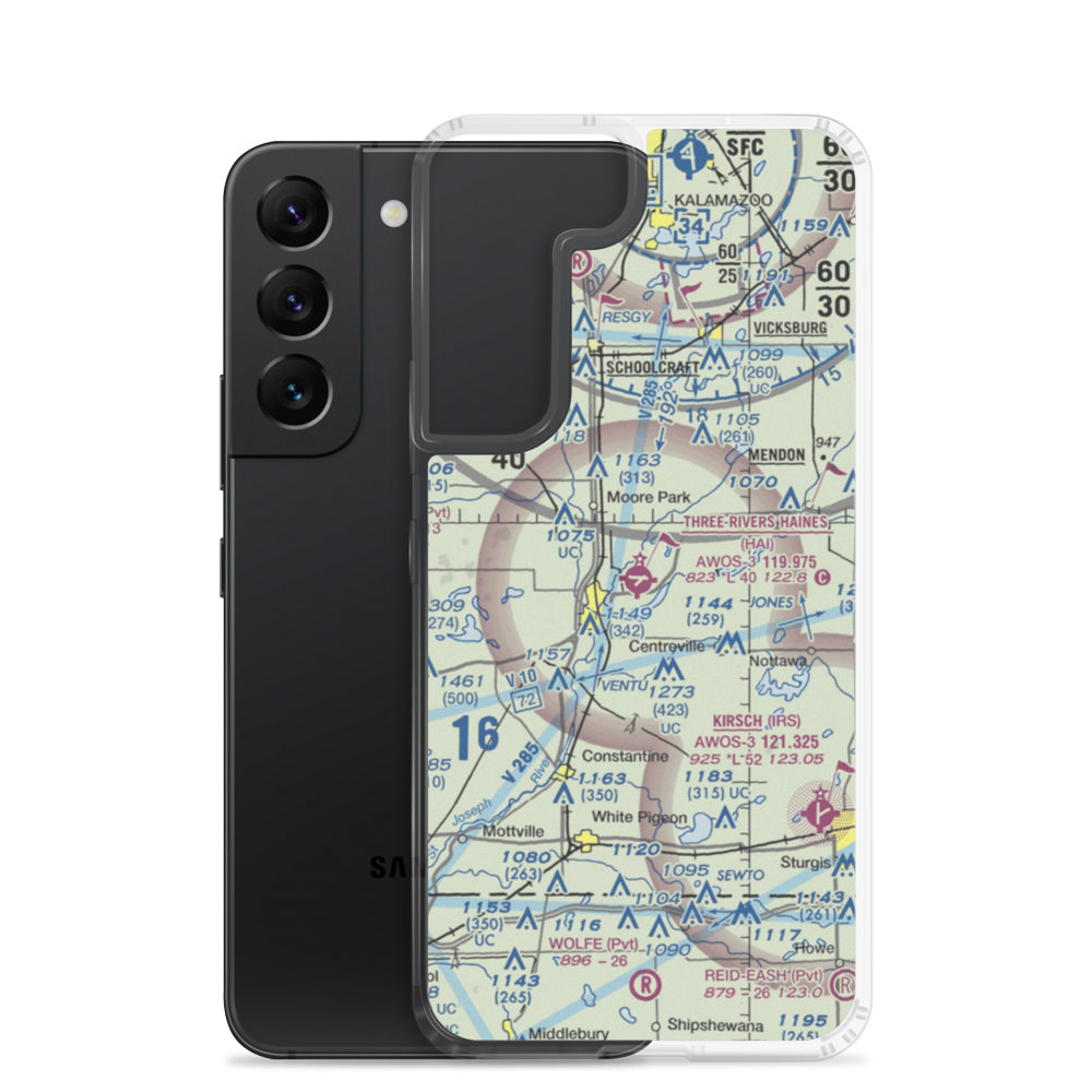Three Rivers Municipal Dr Haines Airport (HAI) VFR Sectional Samsung Case Samsung Galaxy S22 model shown