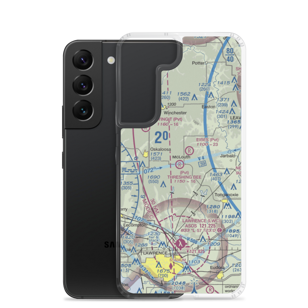 Threshing Bee Airport (5KS1) VFR Sectional Samsung Case Samsung Galaxy S22 model shown