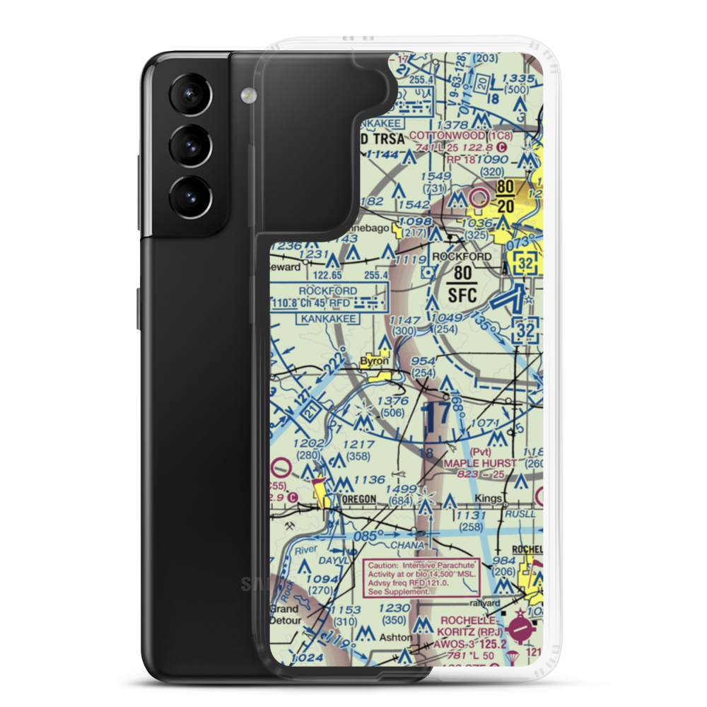 Thrifty Acres STOLport (4IL3) VFR Sectional Samsung Case Samsung Galaxy S21 Plus model shown
