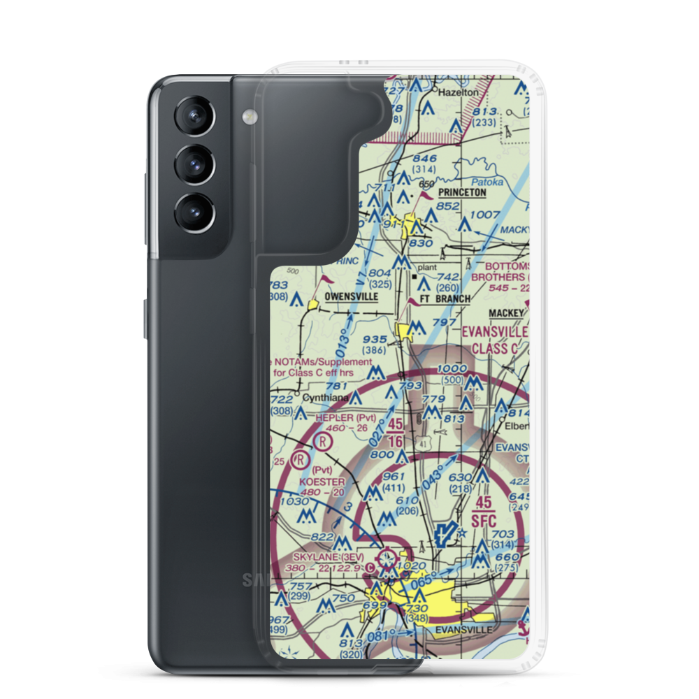 Thrust Industries Airport (8II3) VFR Sectional Samsung Case Samsung Galaxy S21 model shown
