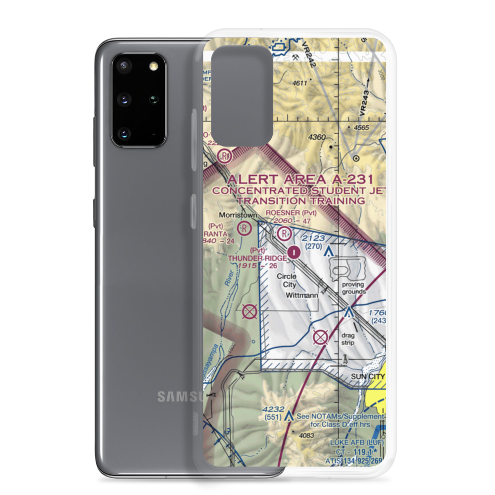 Thunder Ridge Airpark (AZ28) VFR Sectional Samsung Case Samsung Galaxy S20 Plus model shown