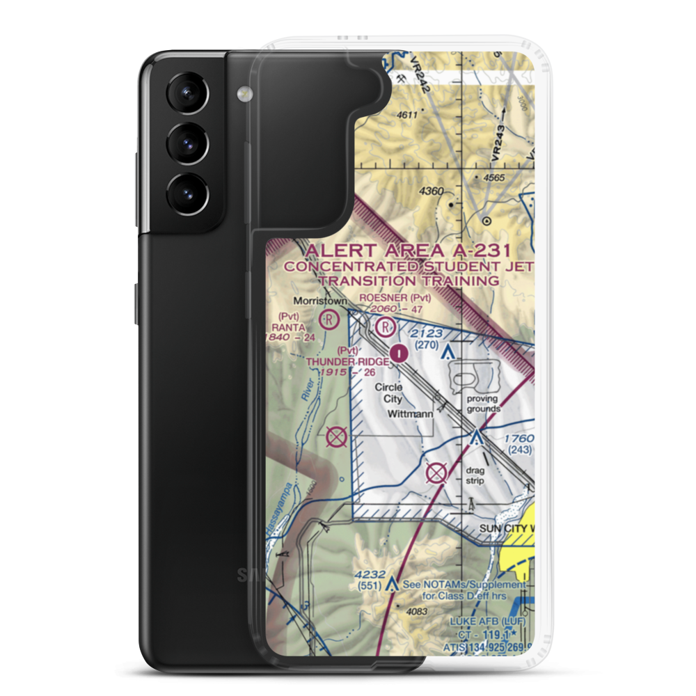 Thunder Ridge Airpark (AZ28) VFR Sectional Samsung Case Samsung Galaxy S21 Plus model shown