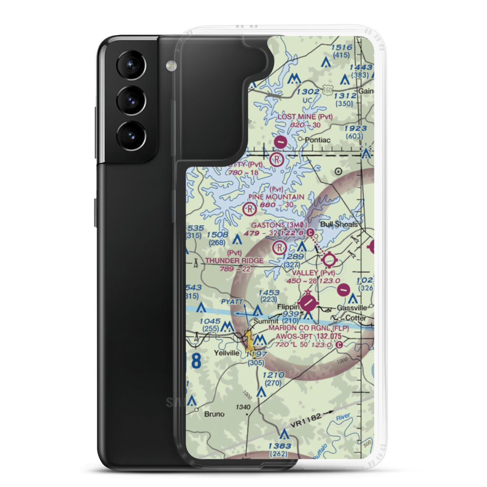 Thunder Ridge Ranch (45AR) VFR Sectional Samsung Case Samsung Galaxy S21 Plus model shown