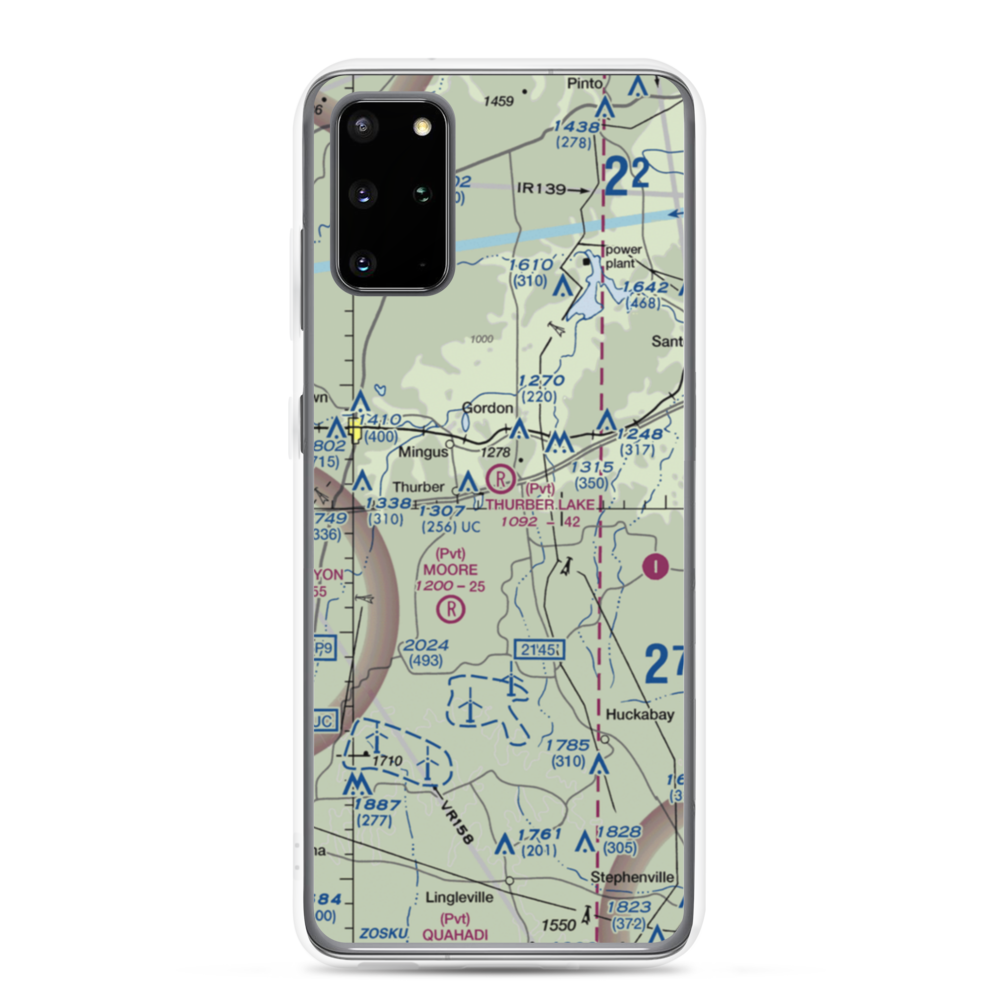 Thurber Lake Airport (24TX) VFR Sectional Samsung Case Samsung Galaxy S20 Plus model shown