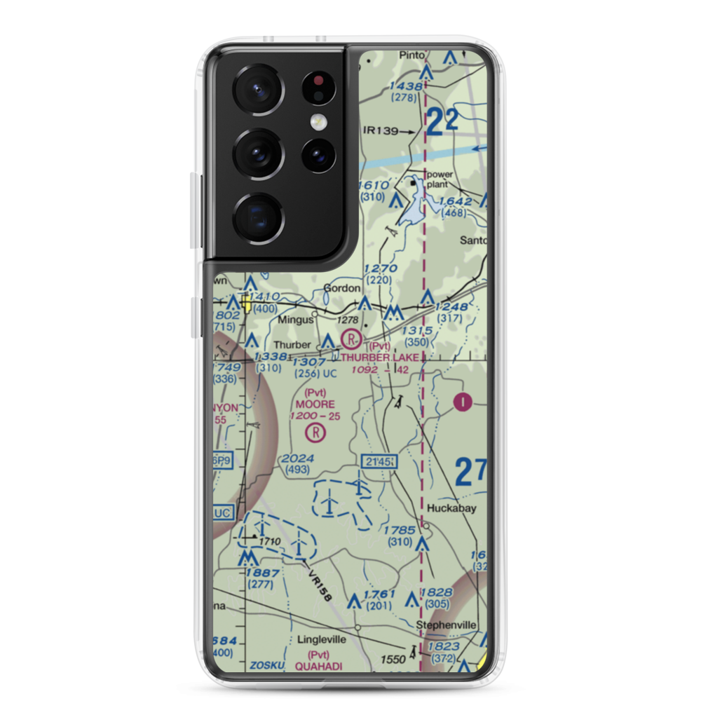Thurber Lake Airport (24TX) VFR Sectional Samsung Case Samsung Galaxy S21 Ultra model shown