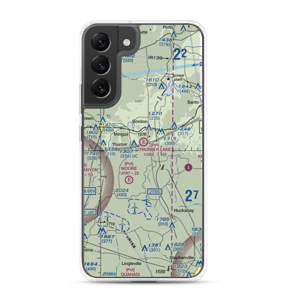 Thurber Lake Airport (24TX) VFR Sectional Samsung Case Samsung Galaxy S22 Plus model shown