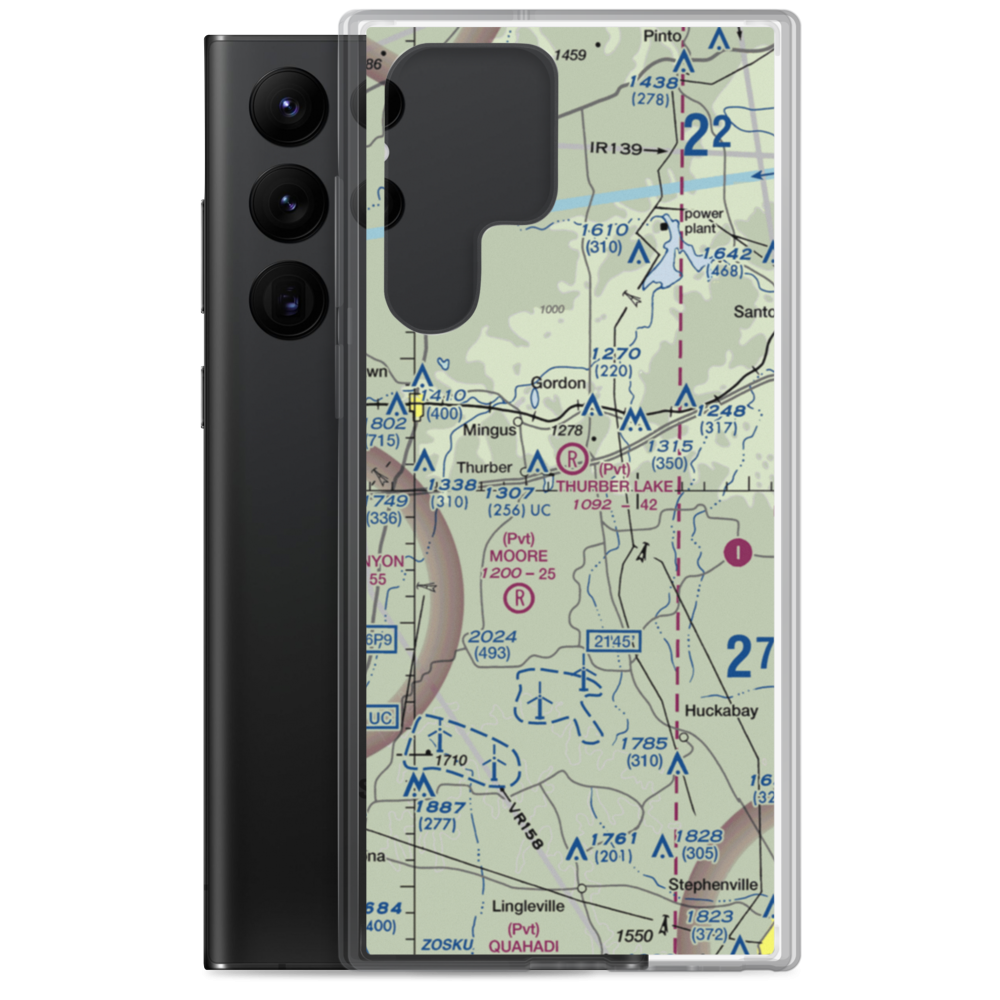 Thurber Lake Airport (24TX) VFR Sectional Samsung Case Samsung Galaxy S22 Ultra model shown