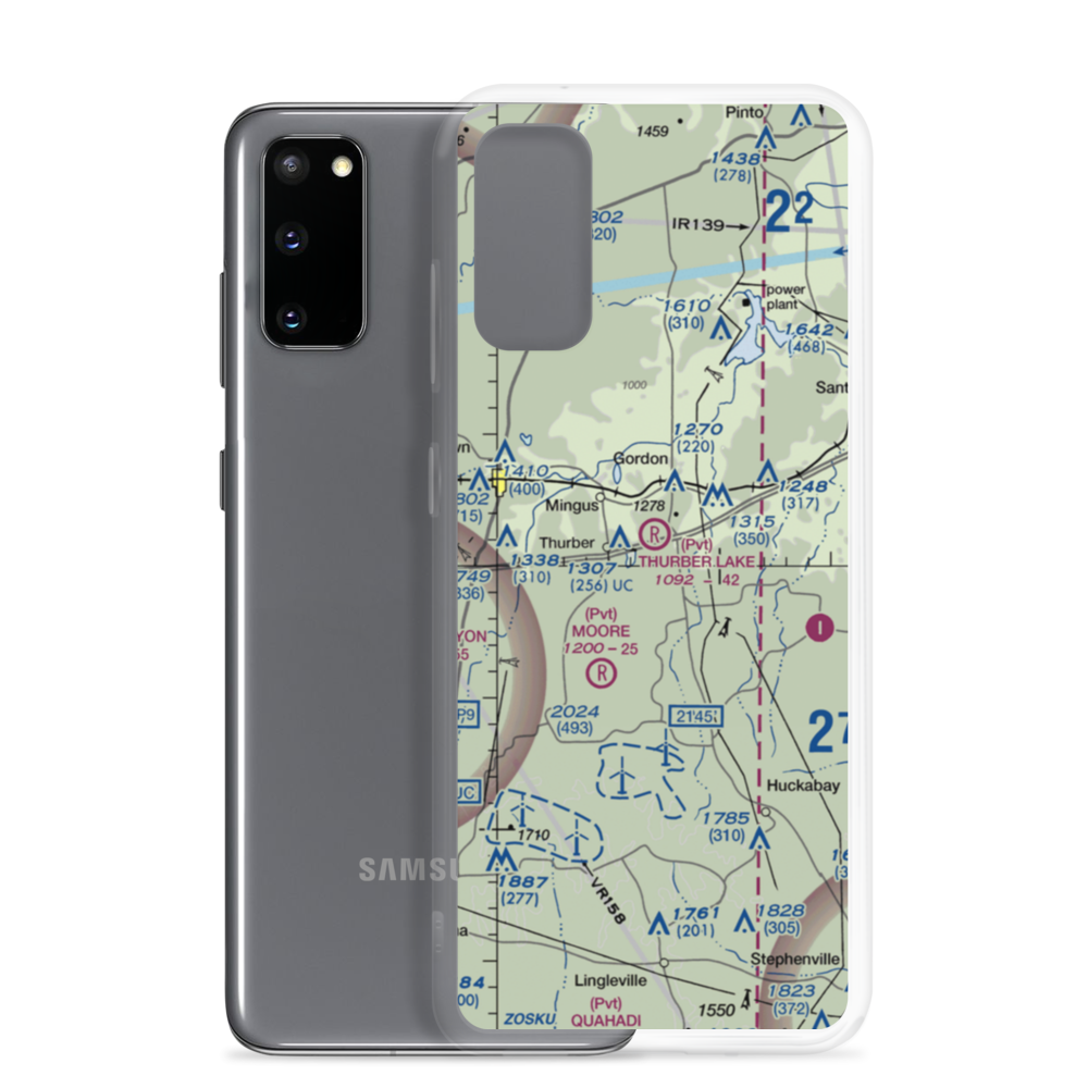 Thurber Lake Airport (24TX) VFR Sectional Samsung Case Samsung Galaxy S20 model shown