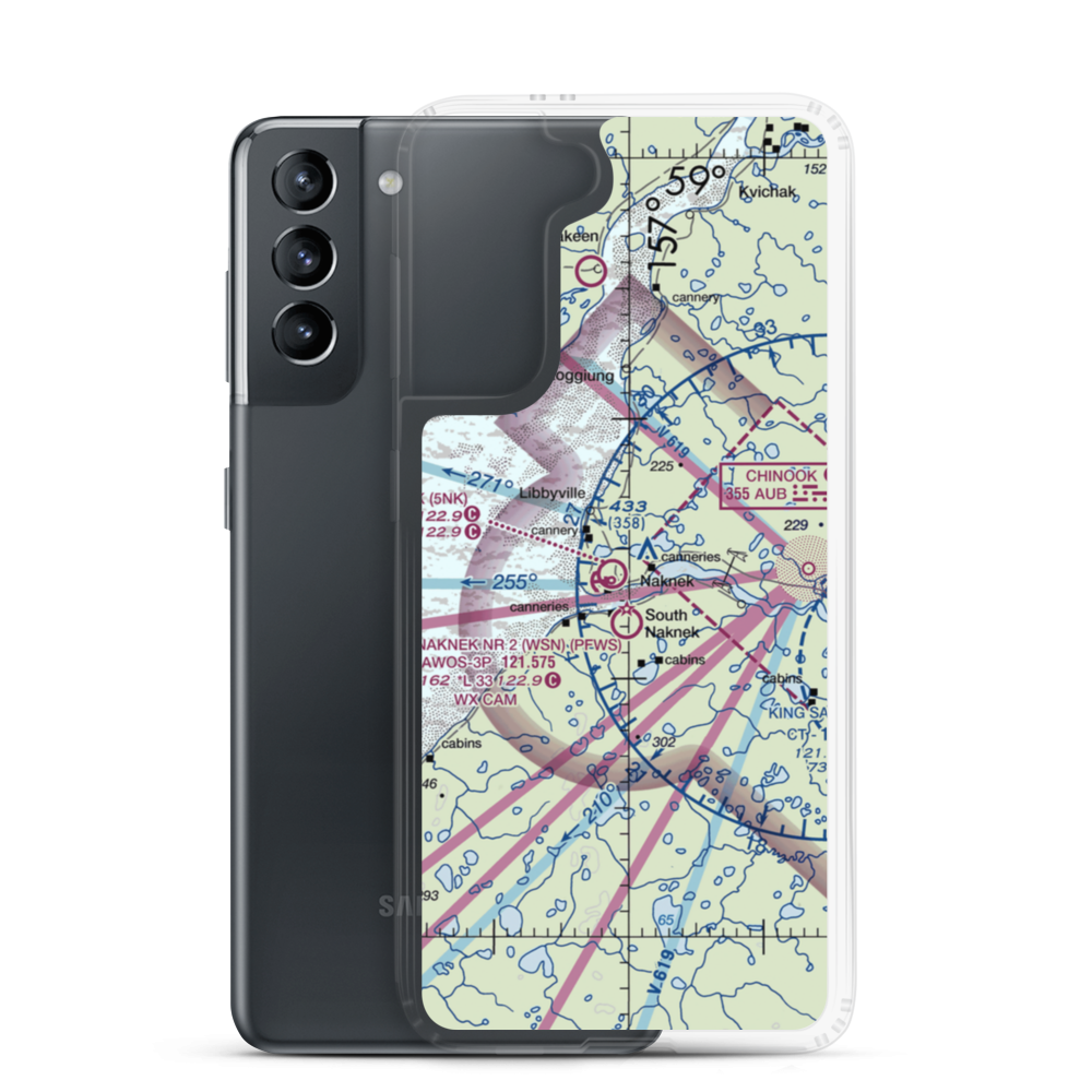 Tibbetts Airport (4AK9) VFR Sectional Samsung Case Samsung Galaxy S21 model shown