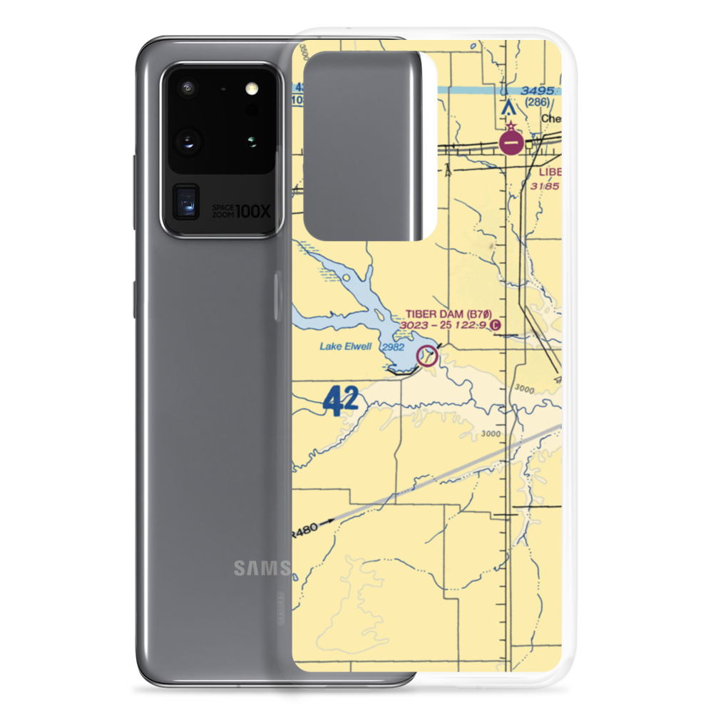 Tiber Dam Airport (B70) VFR Sectional Samsung Case Samsung Galaxy S20 Ultra model shown