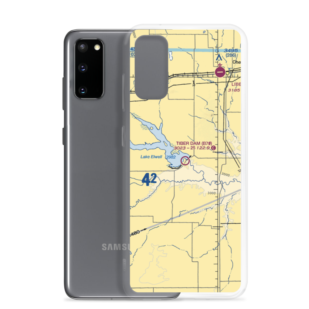 Tiber Dam Airport (B70) VFR Sectional Samsung Case Samsung Galaxy S20 model shown