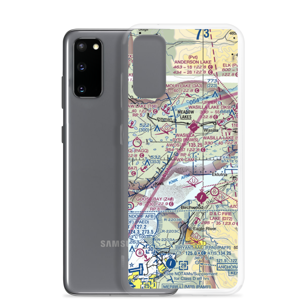 Tidewater Bluffs Airport (77AK) VFR Sectional Samsung Case Samsung Galaxy S20 model shown