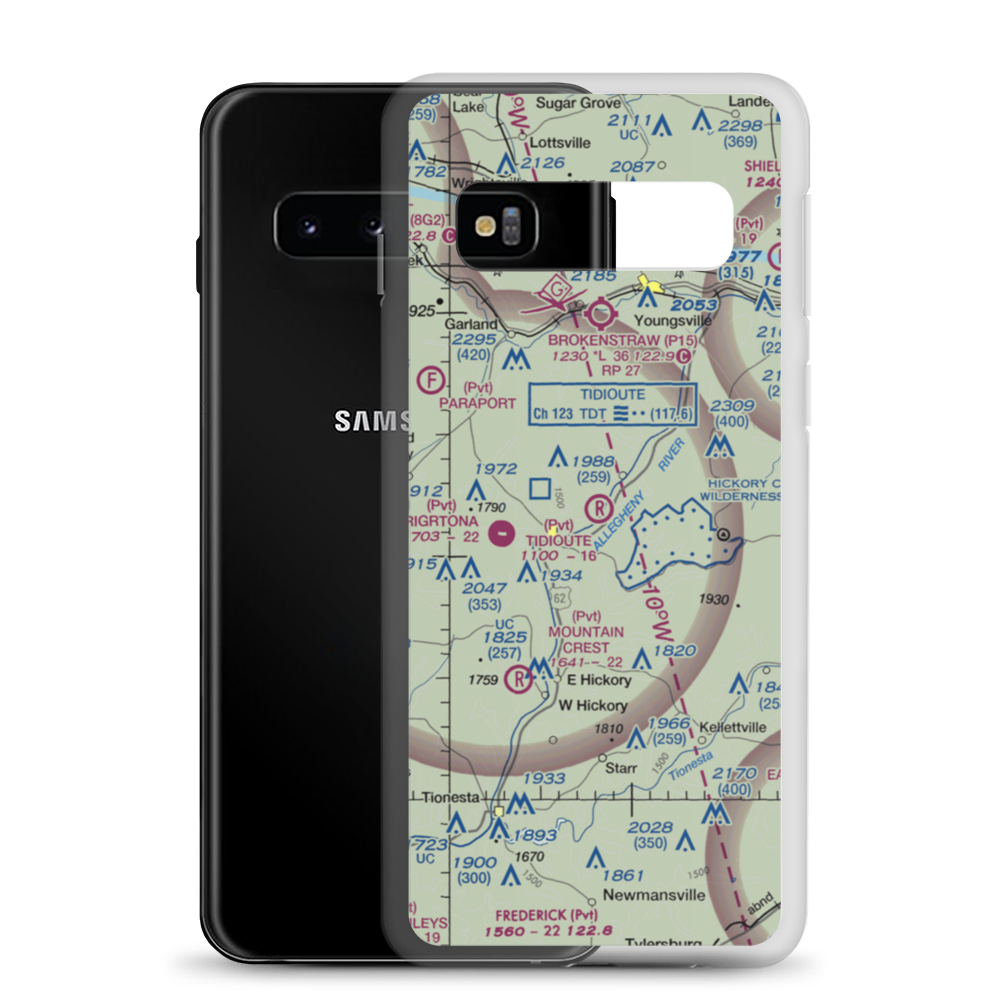 Tidioute Airport (PS61) VFR Sectional Samsung Case Samsung Galaxy S10 model shown