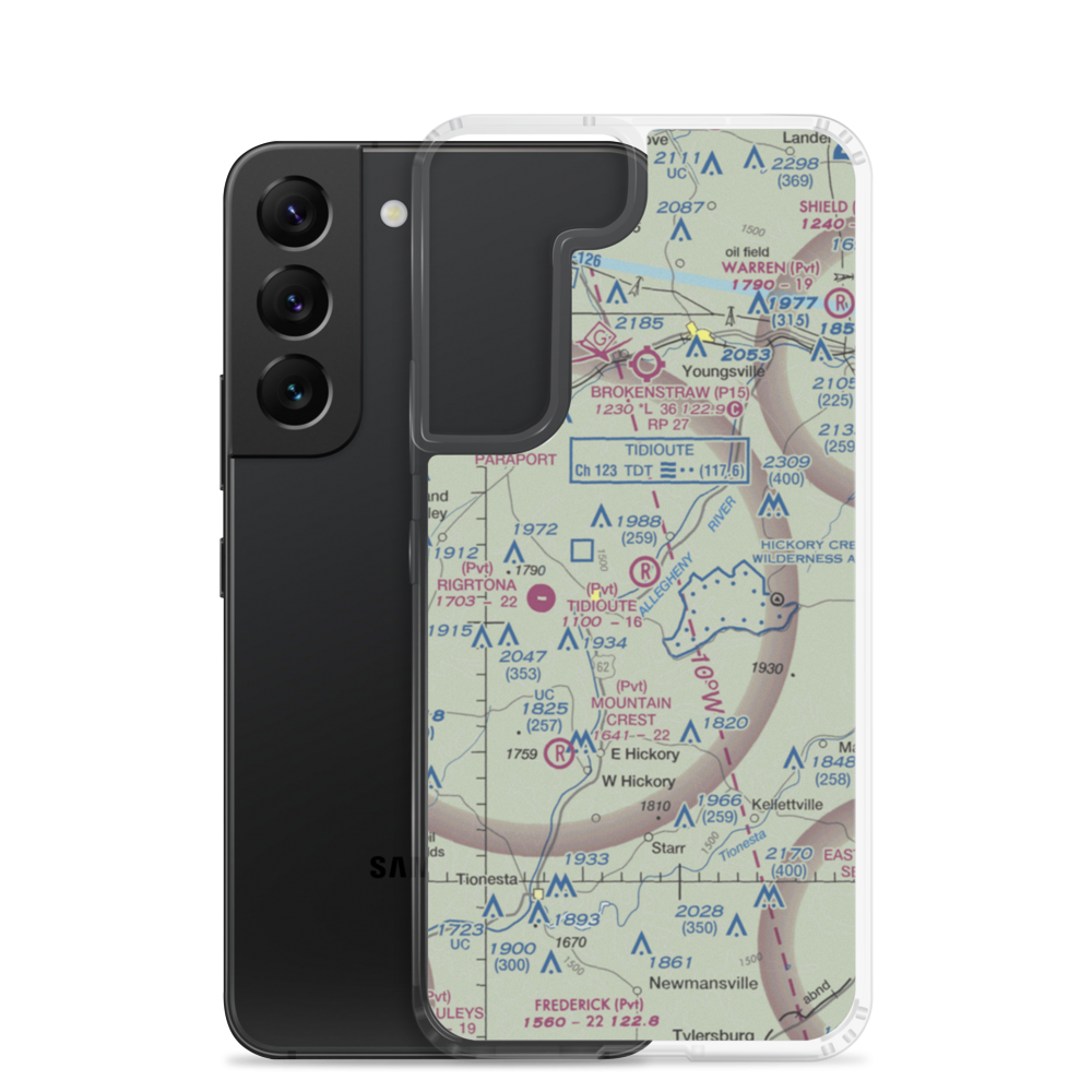 Tidioute Airport (PS61) VFR Sectional Samsung Case Samsung Galaxy S22 model shown