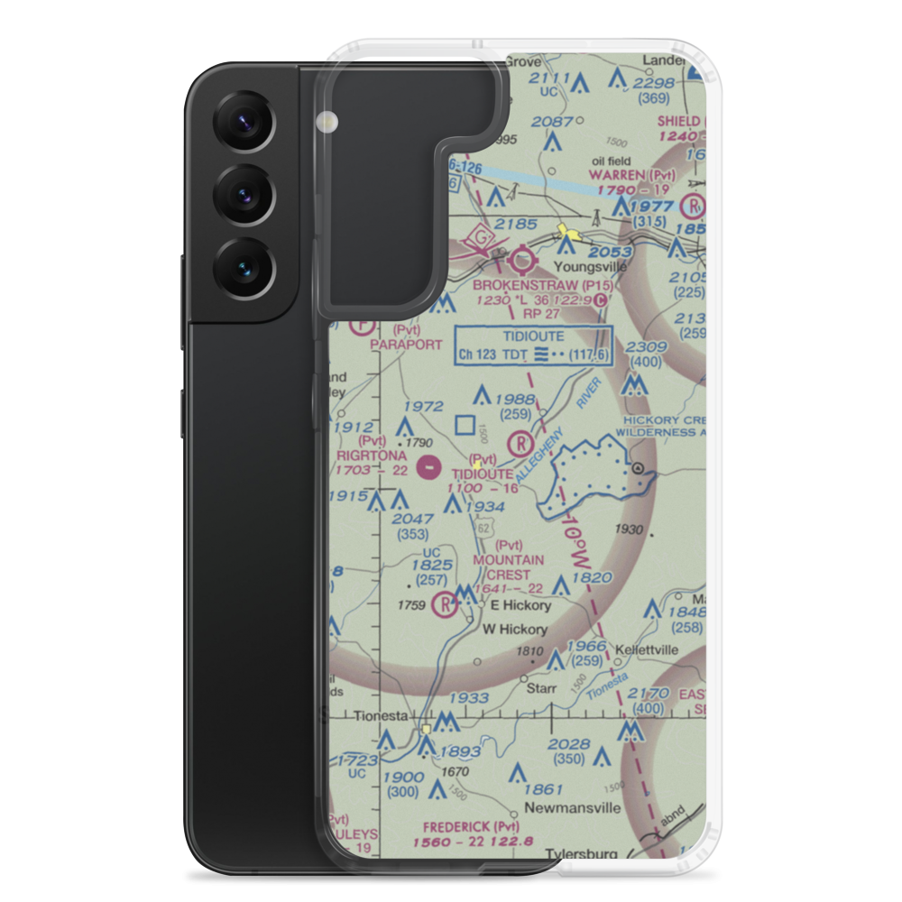 Tidioute Airport (PS61) VFR Sectional Samsung Case Samsung Galaxy S22 Plus model shown