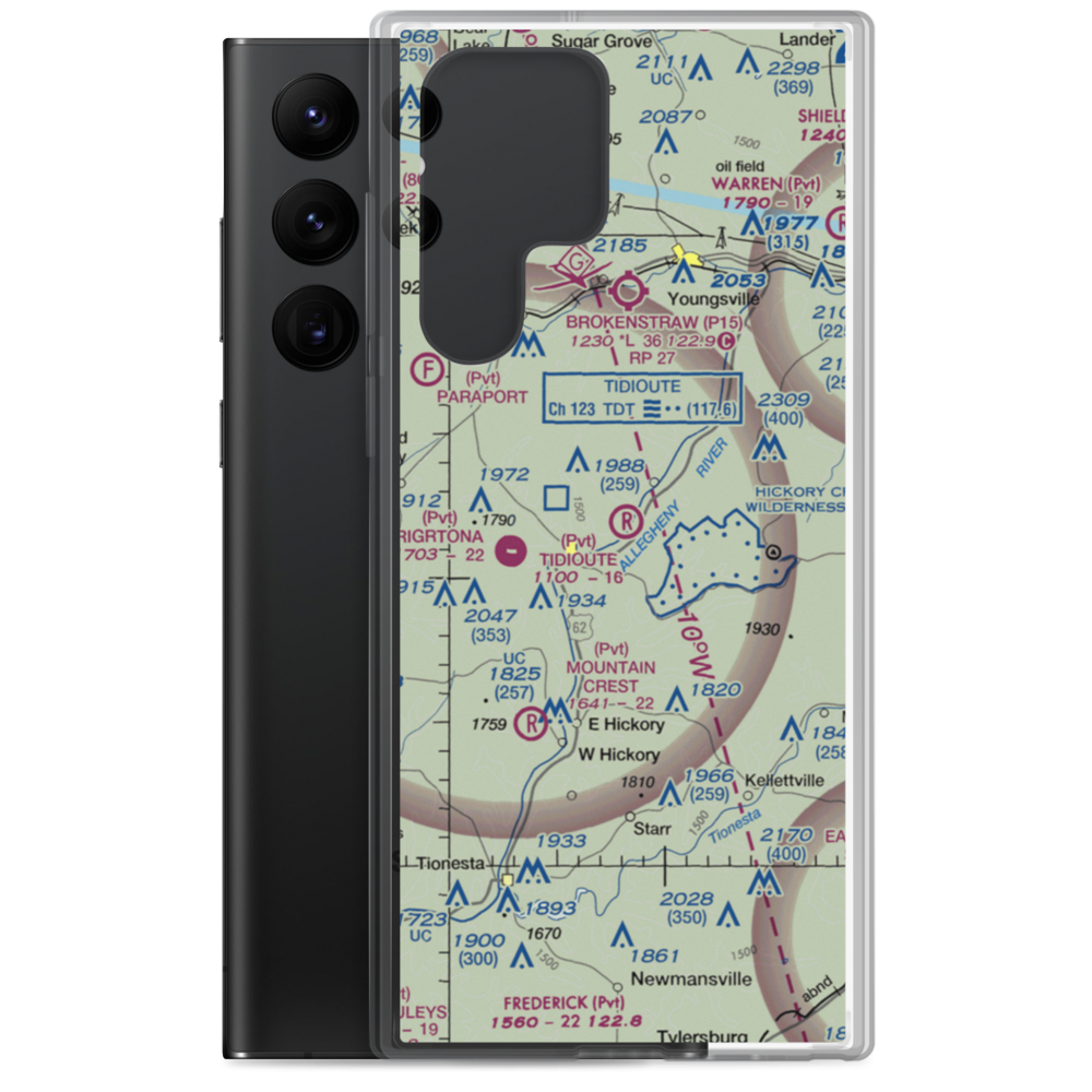 Tidioute Airport (PS61) VFR Sectional Samsung Case Samsung Galaxy S22 Ultra model shown