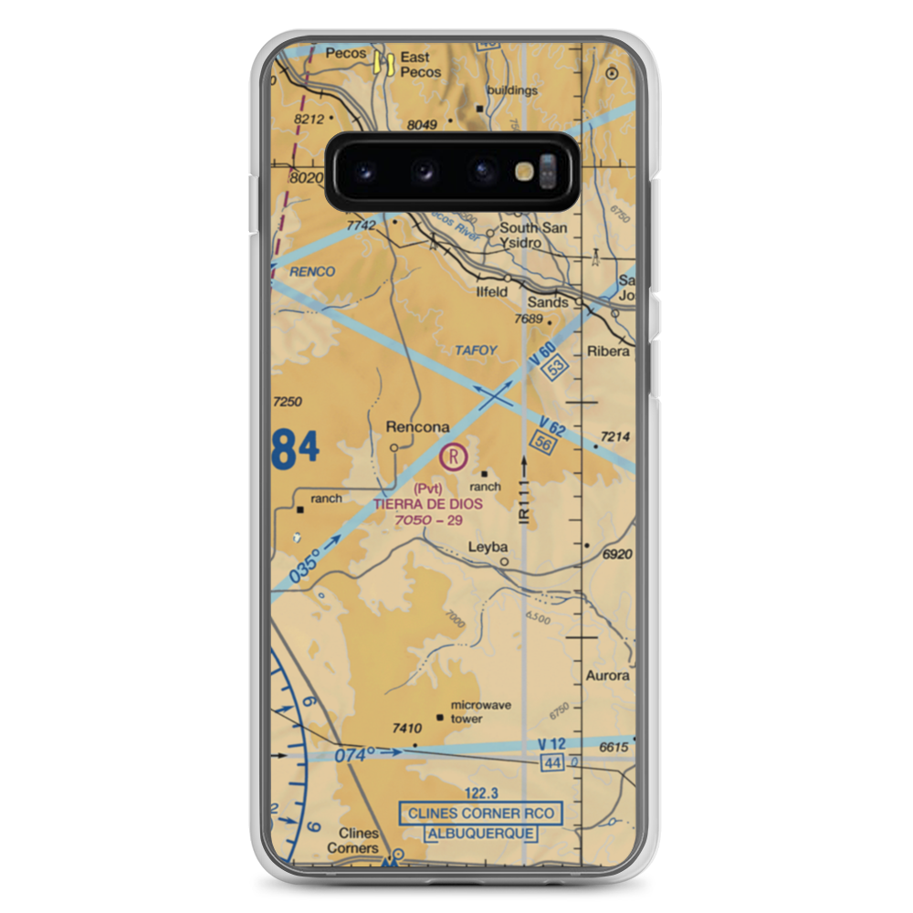 Tierra De Dios Airport (NM92) VFR Sectional Samsung Case Samsung Galaxy S10+ model shown