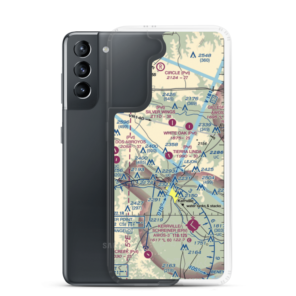 Tierra Linda Ranch Airport (60TE) VFR Sectional Samsung Case Samsung Galaxy S21 model shown
