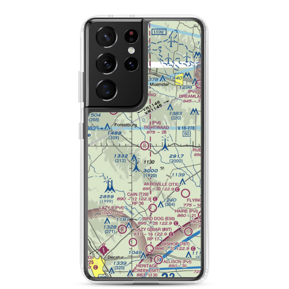 Tightwaad Air Ranch Airport (XA16) VFR Sectional Samsung Case Samsung Galaxy S21 Ultra model shown