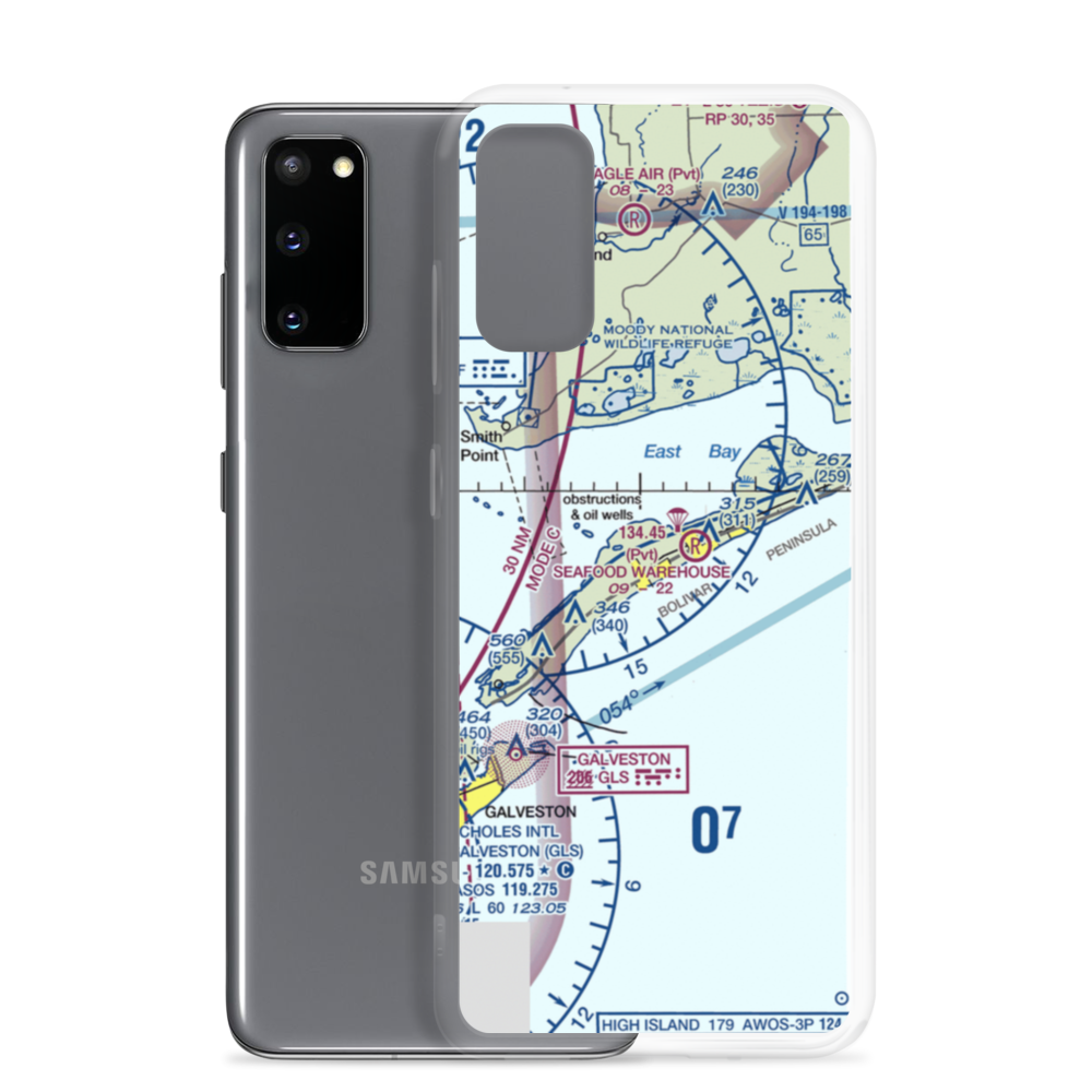 Tiki Island (US-0265) VFR Sectional Samsung Case Samsung Galaxy S20 model shown