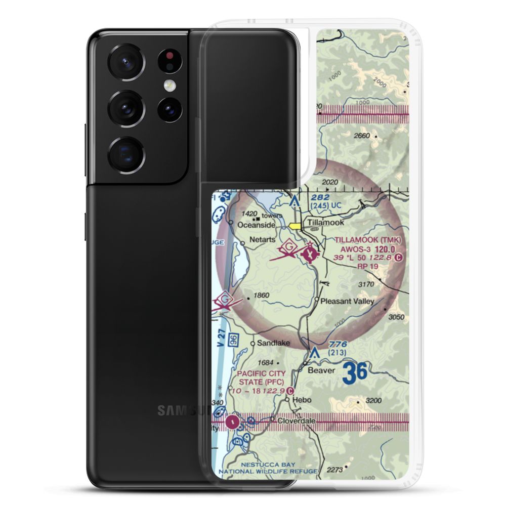 Tillamook Airport (TMK) VFR Sectional Samsung Case Samsung Galaxy S21 Ultra model shown