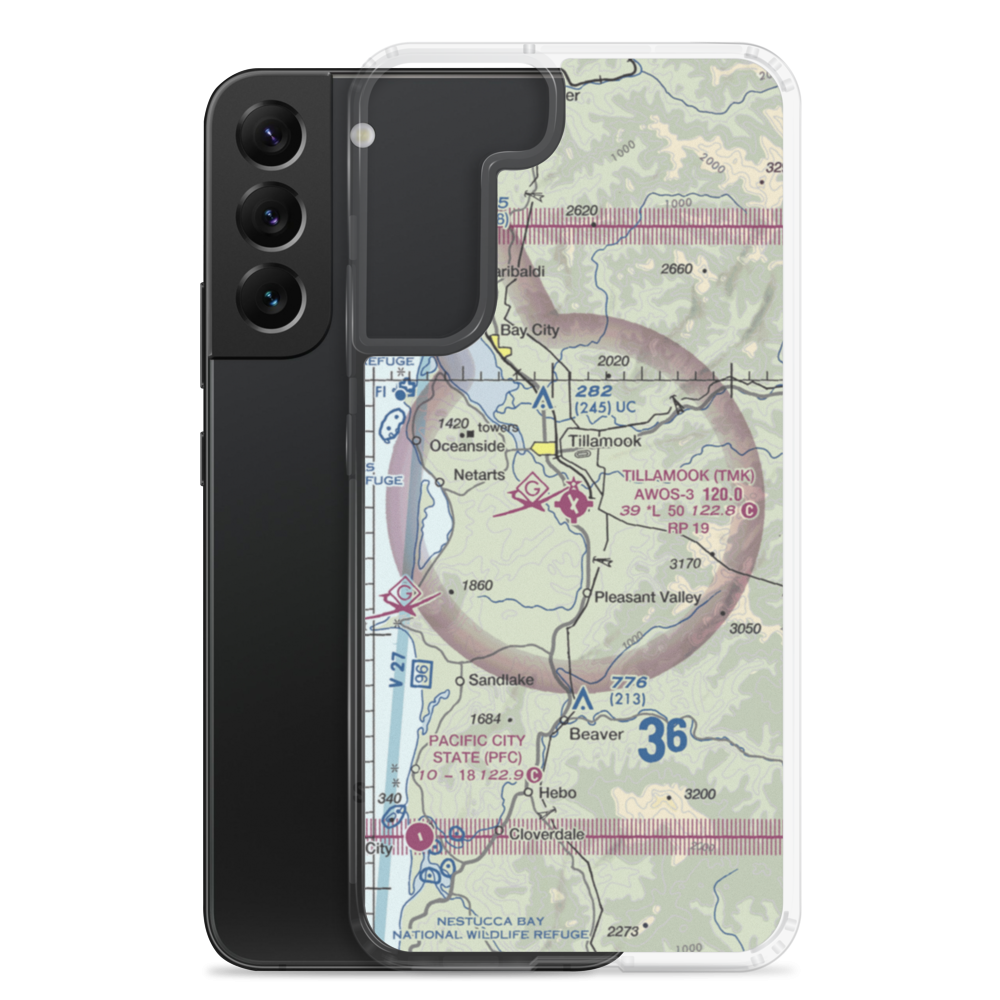 Tillamook Airport (TMK) VFR Sectional Samsung Case Samsung Galaxy S22 Plus model shown