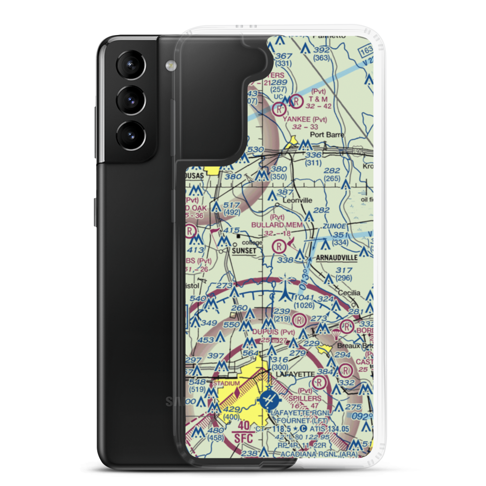 Tim Bullard Memorial Airport (LS91) VFR Sectional Samsung Case Samsung Galaxy S21 Plus model shown