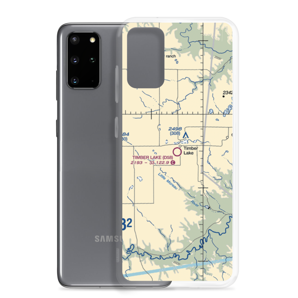 Timber Lake Municipal Airport (D58) VFR Sectional Samsung Case Samsung Galaxy S20 Plus model shown