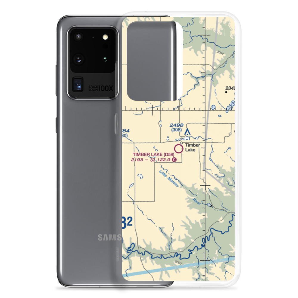 Timber Lake Municipal Airport (D58) VFR Sectional Samsung Case Samsung Galaxy S20 Ultra model shown